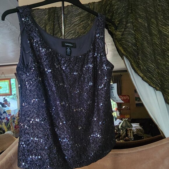 New 3 Piece Shimmery Long Sheer Scalloped Lace Jacket,  Lace TankTop & Pants Sz8 - Picture 10 of 16